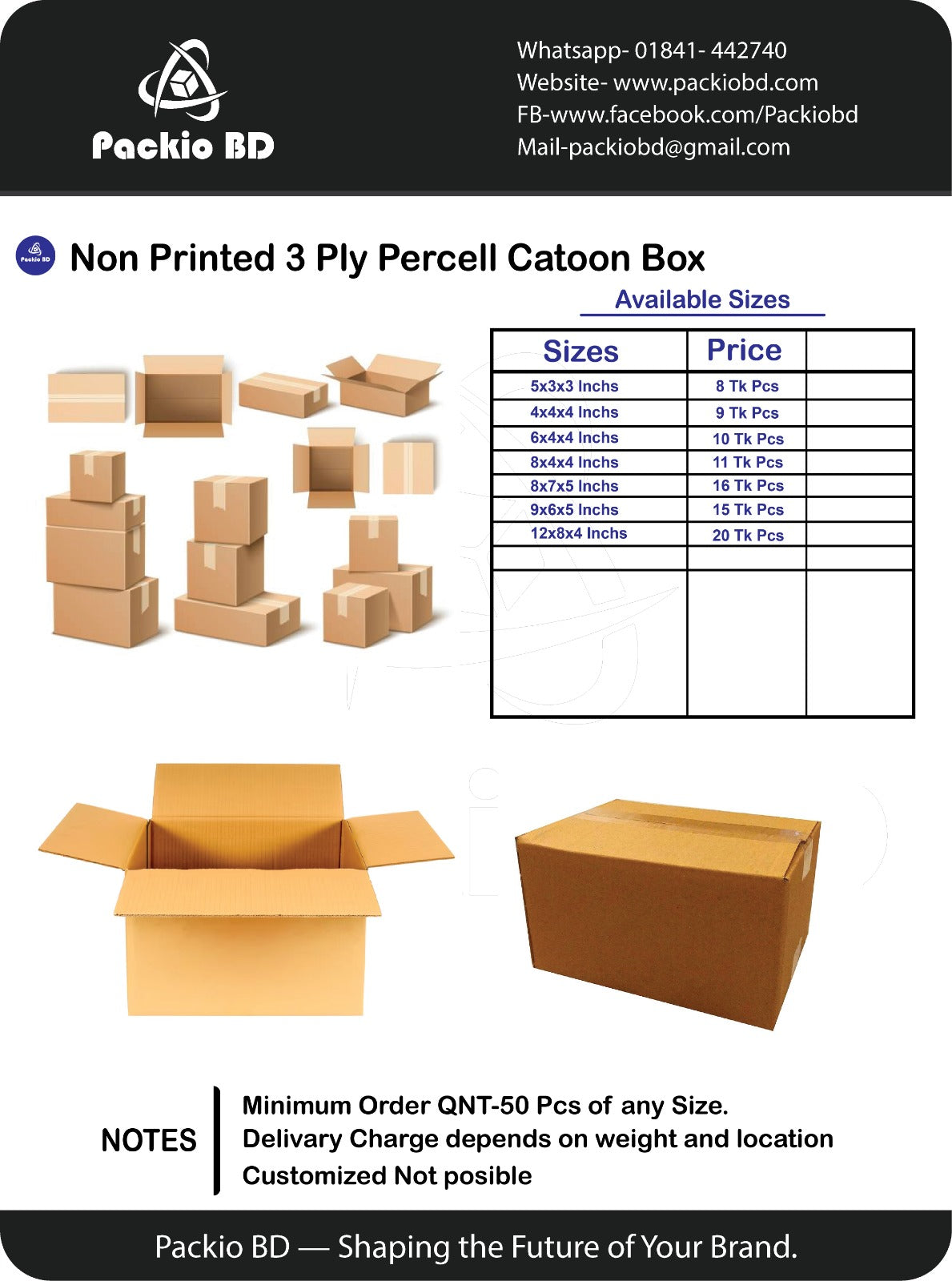 Corrugated Parcel Carton Box Bangladesh