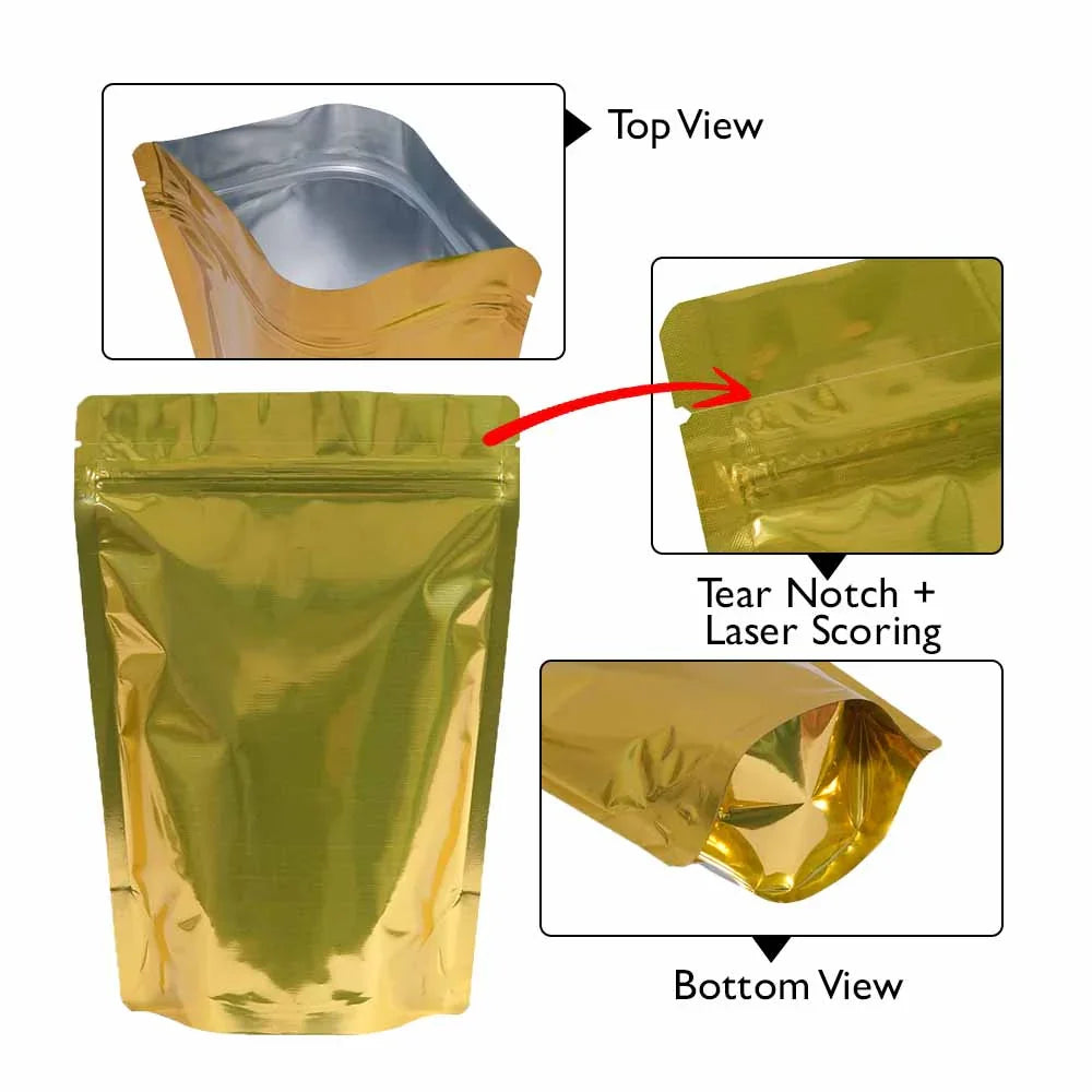 Food grade golden stand up pouch